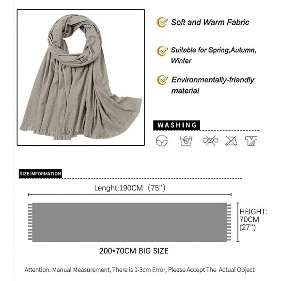 Swat Pany Scarf For Women Winter Pashmina Shawls For Women Wedding Shawls-Coffee - Picture 6 of 7